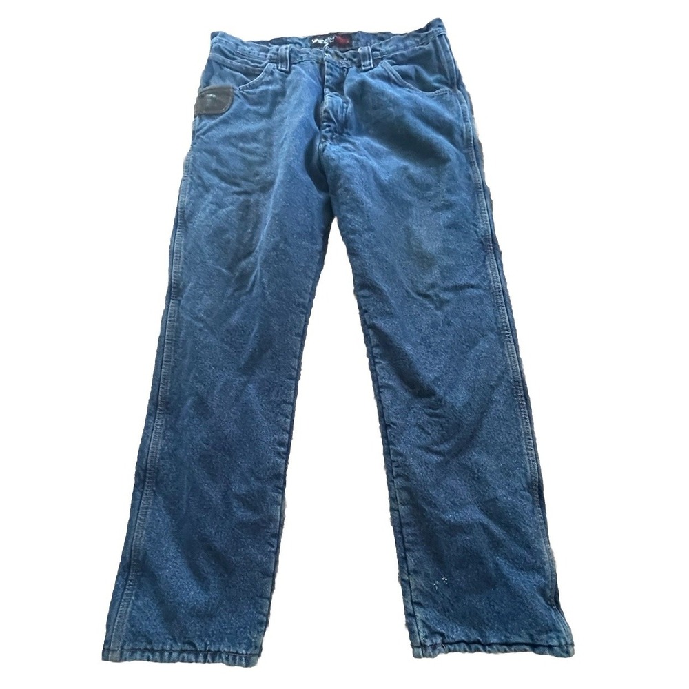 Wrangler Riggs Workwear Fleece Lined Insulated Jeans Men's 36x32 Blue Work Pants
